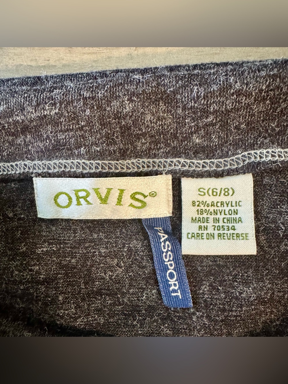 Orvis Charcoal Fold-Over Waist Skirt Size Sml - Picture 4 of 4